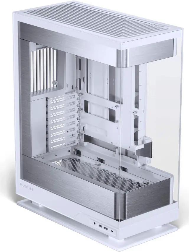 Alt view image 11 of 10 - Phanteks Evolv X2, Mid-Tower Gaming Chassis, Vertical Cooling System, See-through Tempered Glass Chassis, Brushed Aluminum interior panel with Integrated D-RGB Lighting, Silver White