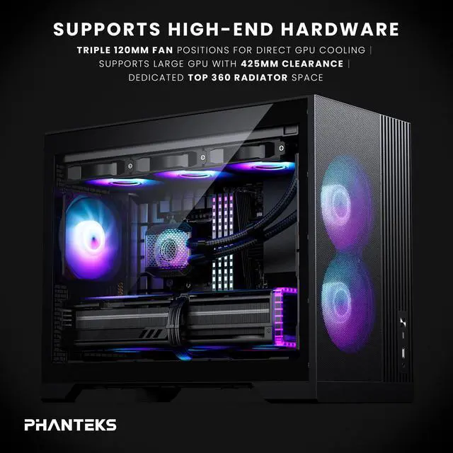 Alt view image 2 of 5 - Phanteks XT M3, Compact Micro-ATX Gaming Chassis, High Airflow Performance Mesh, Tempered Glass Window, 3x 120mm D-RGB fans, Black