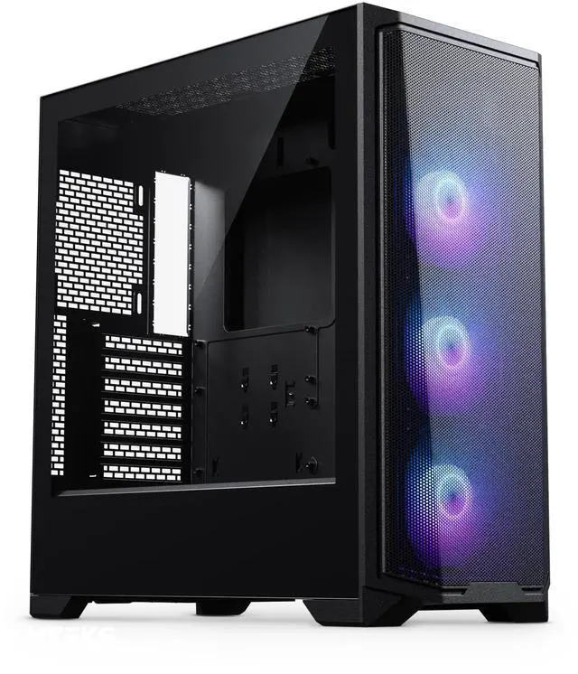 Main image of Phanteks Eclipse G370A, mid-tower Gaming Chassis, high airflow mesh, 3x M25 D-RGB Fans, Black.