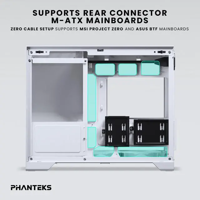 Alt view image 4 of 5 - Phanteks XT V3, Compact Micro-ATX Gaming Chassis, Tempered Glass Front & Side, 3x 120mm D-RGB fans, 360mm Radiator Support, White