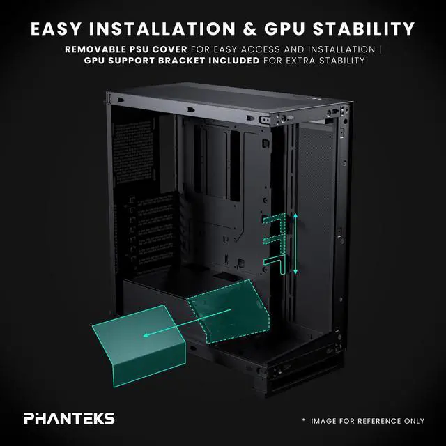 Alt view image 5 of 6 - Phanteks NV5S, Showcase Mid-Tower ATX Chassis, High Airflow Performance, Integrated D/A-RGB Lighting, Seamless Tempered Glass Design, 7 Fan Positions, Black