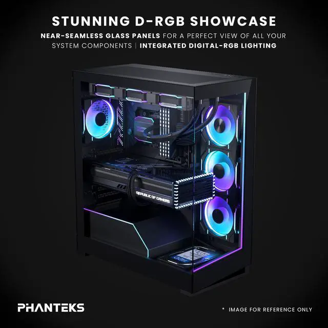 Alt view image 6 of 6 - Phanteks NV5S, Showcase Mid-Tower ATX Chassis, High Airflow Performance, Integrated D/A-RGB Lighting, Seamless Tempered Glass Design, 7 Fan Positions, Black