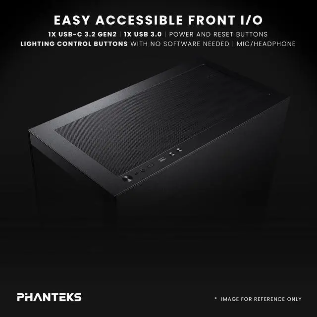 Alt view image 7 of 7 - Phanteks XT View Matrix Mid-Tower ATX Gaming PC Case, 600-LED Matrix Display, Tempered Glass Front & Side Panels, USB-C 3.2 Gen2, 3x D-RGB Fans Included, Rear-Connector Ready, Charcoal Black