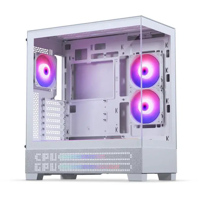 Main image of Phanteks XT View Matrix Mid-Tower ATX Gaming PC Case, 600-LED Matrix Display, Tempered Glass Front & Side Panels, USB-C 3.2 Gen2, 3x D-RGB Fans Included, Rear-Connector Ready, Grey White