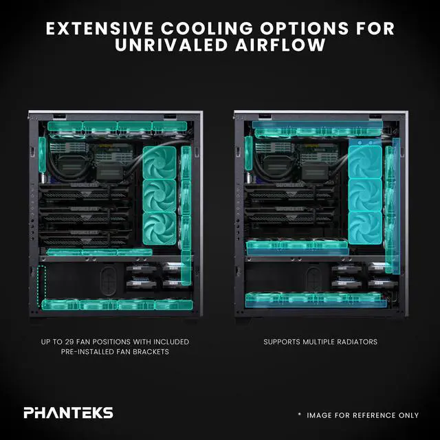 Alt view image 5 of 7 - Phanteks Enthoo Elite Server, Extreme Full Tower Chassis, High Airflow Mesh Panels, Black.