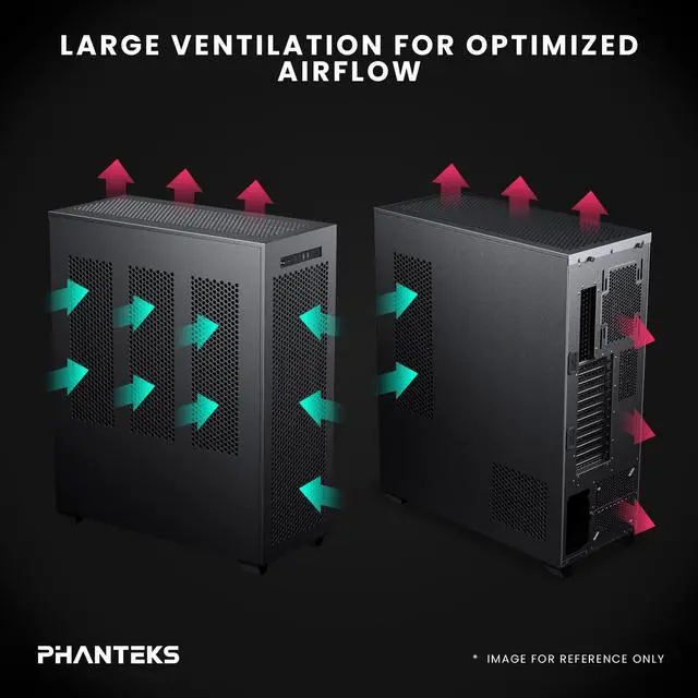 Alt view image 6 of 7 - Phanteks Enthoo Elite Server, Extreme Full Tower Chassis, High Airflow Mesh Panels, Black.