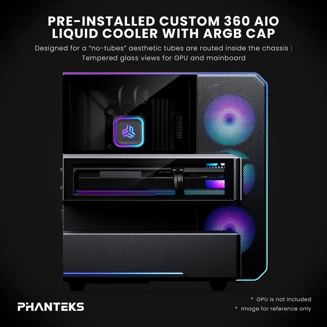 Alt view image 2 of 6 - Phanteks EX5 PLUS, ATX Multi-Chamber PC Case, 360 AIO Included, ARGB LED
