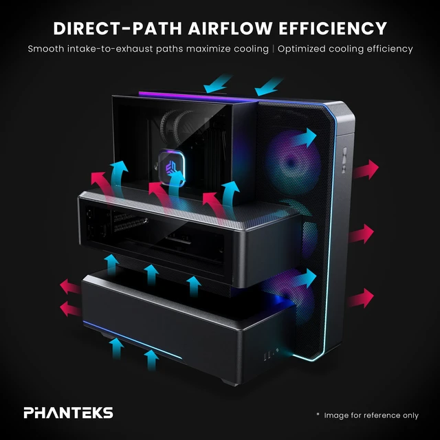 Alt view image 4 of 6 - Phanteks EX5 PLUS, ATX Multi-Chamber PC Case, 360 AIO Included, ARGB LED