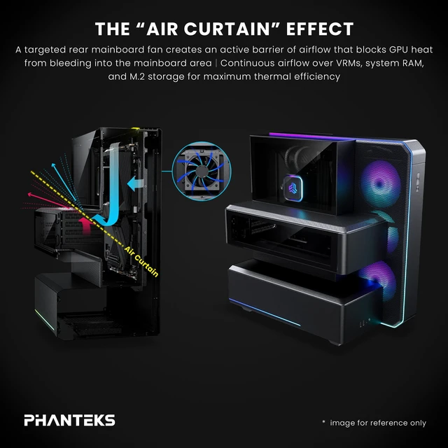 Alt view image 5 of 6 - Phanteks EX5 PLUS, ATX Multi-Chamber PC Case, 360 AIO Included, ARGB LED