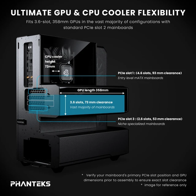 Alt view image 6 of 6 - Phanteks EX5 PLUS, ATX Multi-Chamber PC Case, 360 AIO Included, ARGB LED