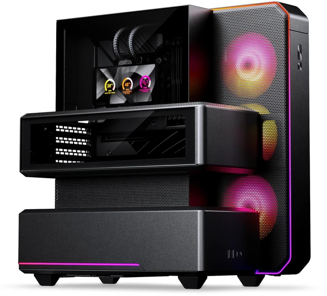 Main image of Phanteks EX5 MAX, ATX Multi-Chamber PC Case, 360 LCD AIO Included, ARGB LED