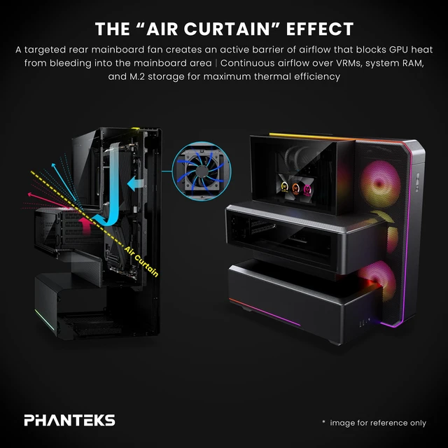 Alt view image 6 of 7 - Phanteks EX5 MAX, ATX Multi-Chamber PC Case, 360 LCD AIO Included, ARGB LED