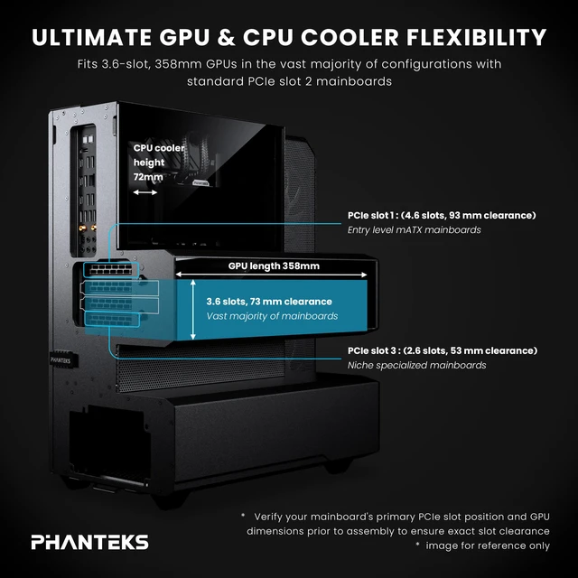 Alt view image 7 of 7 - Phanteks EX5 MAX, ATX Multi-Chamber PC Case, 360 LCD AIO Included, ARGB LED