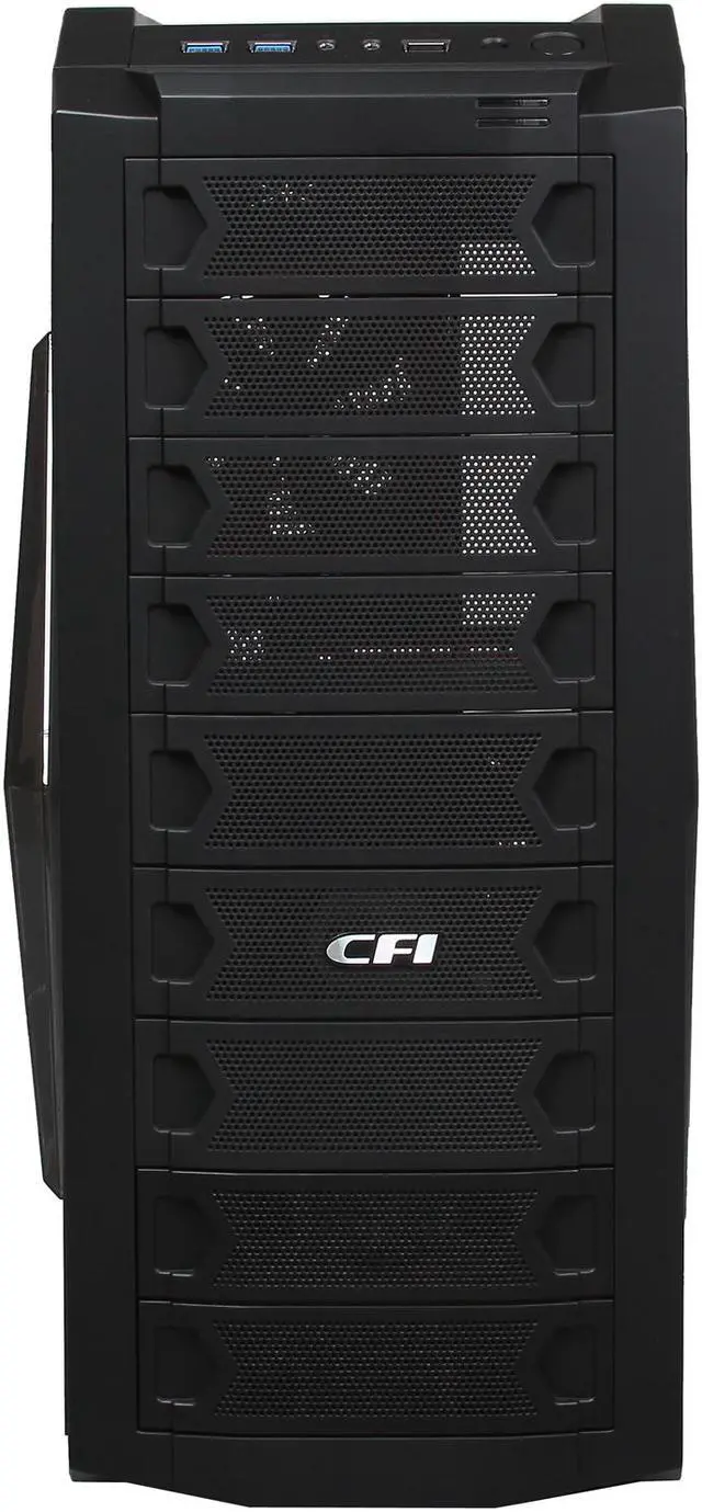 Alt view image 2 of 10 - CFI Bastet CFI-A4012 Black SECC / Mesh & Plastic Front Bezel ATX Mid Tower Computer Case