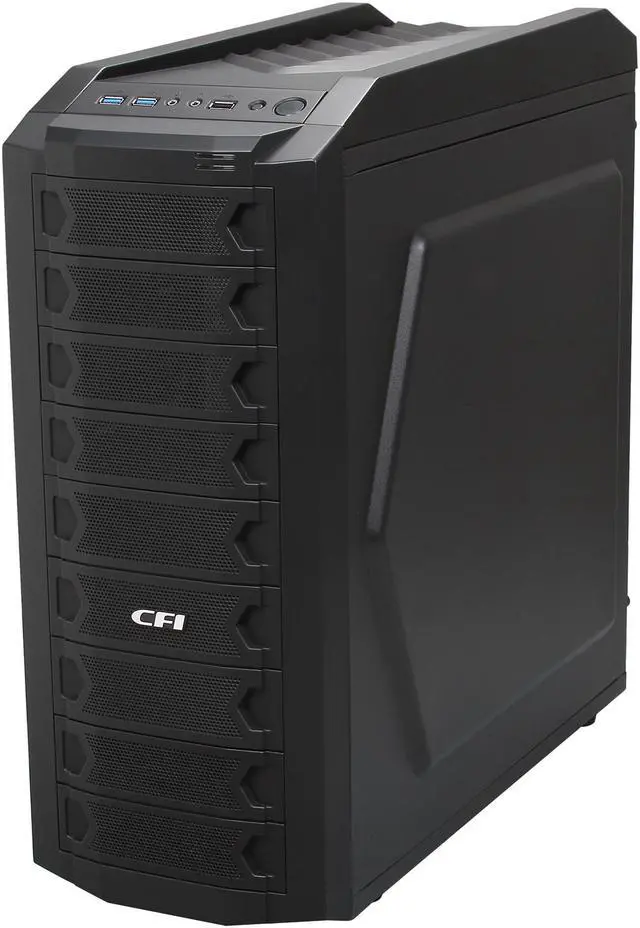 Alt view image 3 of 10 - CFI Bastet CFI-A4012 Black SECC / Mesh & Plastic Front Bezel ATX Mid Tower Computer Case