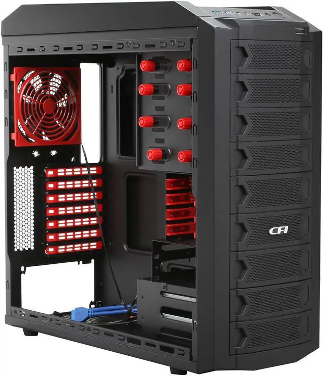 Alt view image 7 of 10 - CFI Bastet CFI-A4012 Black SECC / Mesh & Plastic Front Bezel ATX Mid Tower Computer Case