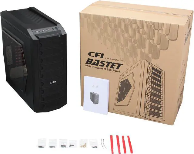 Alt view image 10 of 10 - CFI Bastet CFI-A4012 Black SECC / Mesh & Plastic Front Bezel ATX Mid Tower Computer Case