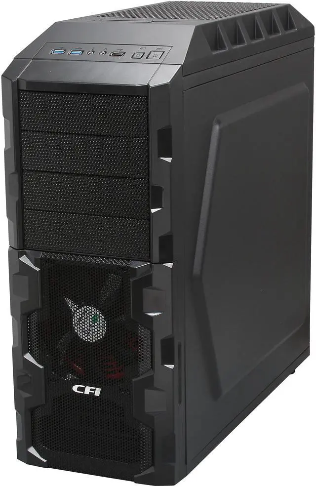 Alt view image 3 of 10 - CFI Diablo LT CFI-B1010 Black SECC / Mesh & Plastic Front Bezel ATX Mid Tower Computer Case