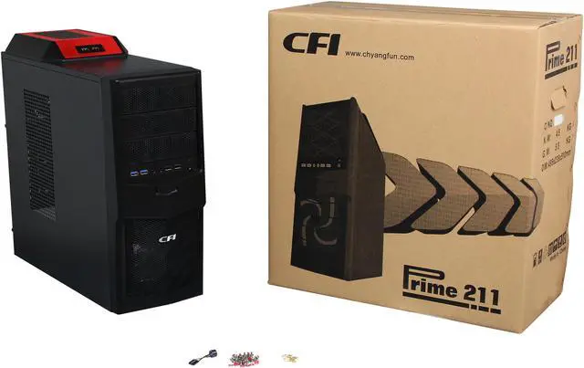 Alt view image 10 of 10 - CFI Prime 211 CFI-A4896 Black ATX Mid Tower Computer Case