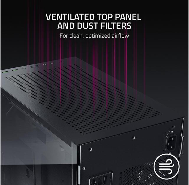 Alt view image 3 of 7 - Razer Tomahawk RC21-01400100-R3M1 Steel / Tempered Glass Mini-ITX Computer Case