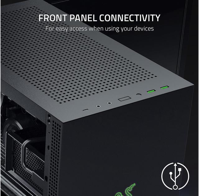 Alt view image 6 of 7 - Razer Tomahawk RC21-01400100-R3M1 Steel / Tempered Glass Mini-ITX Computer Case