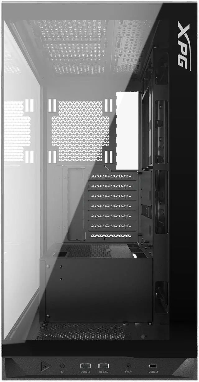 Alt view image 4 of 5 - XPG Invader X Mid Tower Gaming PC Case, Supports ATX/Micro-ATX/Mini-ITX, Dual Tempered Glass Side Panel, Support 240/360 AIO Radiator,  Black