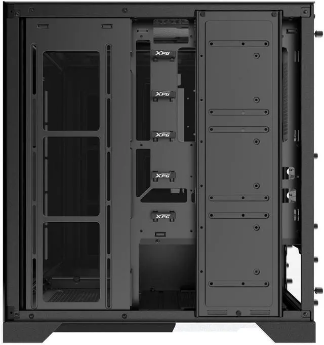 Alt view image 3 of 5 - XPG Invader X Mid Tower Gaming PC Case, Supports ATX/Micro-ATX/Mini-ITX, Dual Tempered Glass Side Panel, Support 240/360 AIO Radiator,  Black