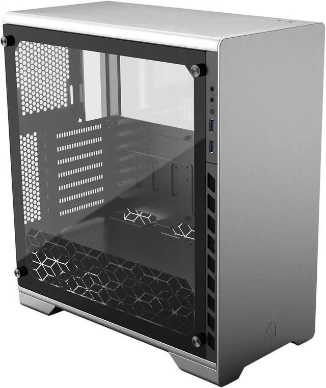 Alt view image 8 of 17 - Metallic Gear Neo Series MG-NE510_SR01 Silver Sandblasted Aluminum, Steel Chassis, Tempered Glass ATX Mid Tower Computer Case