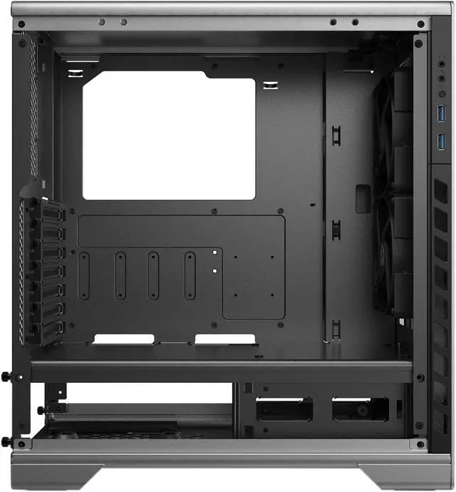 Alt view image 4 of 17 - Metallic Gear Neo Series MG-NE510_SR01 Silver Sandblasted Aluminum, Steel Chassis, Tempered Glass ATX Mid Tower Computer Case