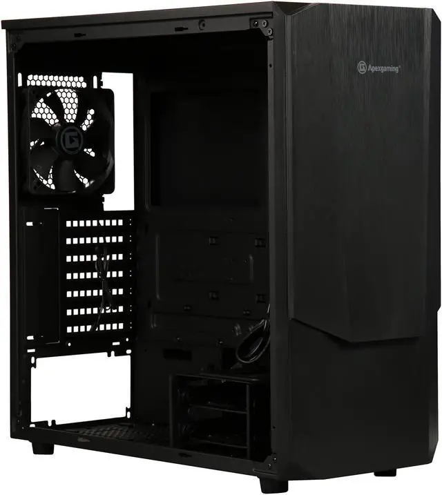 Alt view image 7 of 10 - Apexgaming Hermes S1 Black Steel / Plastic ATX Mid Tower Computer Case