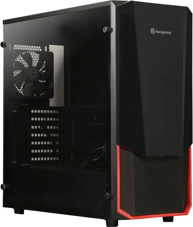 Main image of Apexgaming Hermes C2 Black Steel / Plastic / Tempered Glass with Mesh and Semi-transparent Combo Front Panel ATX Mid Tower Computer Case