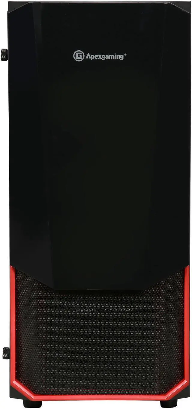 Alt view image 2 of 10 - Apexgaming Hermes C2 Black Steel / Plastic / Tempered Glass with Mesh and Semi-transparent Combo Front Panel ATX Mid Tower Computer Case