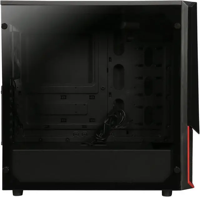Alt view image 4 of 10 - Apexgaming Hermes C2 Black Steel / Plastic / Tempered Glass with Mesh and Semi-transparent Combo Front Panel ATX Mid Tower Computer Case