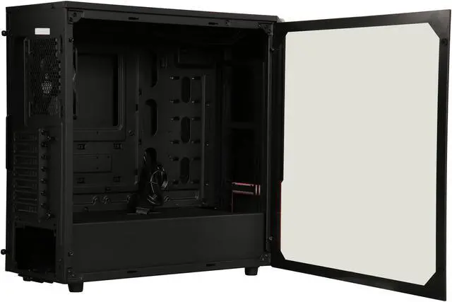 Alt view image 6 of 10 - Apexgaming Hermes C2 Black Steel / Plastic / Tempered Glass with Mesh and Semi-transparent Combo Front Panel ATX Mid Tower Computer Case