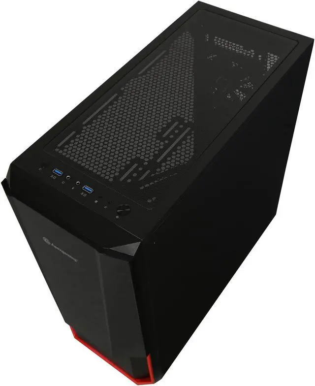 Alt view image 9 of 10 - Apexgaming Hermes C2 Black Steel / Plastic / Tempered Glass with Mesh and Semi-transparent Combo Front Panel ATX Mid Tower Computer Case
