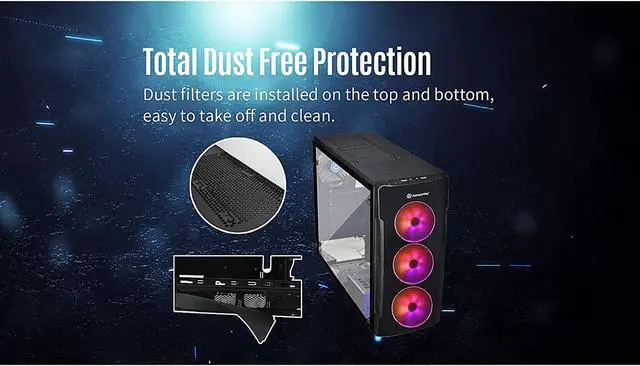 Alt view image 7 of 7 - Apexgaming Savitar S600PT Black Steel / Plastic / Tempered Glass ATX Mid Tower Computer Case