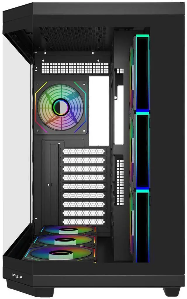 Alt view image 3 of 6 - FSP U580-BA ATX Ultra PC Case with Panaromic Glass Panel, Dual-Chember