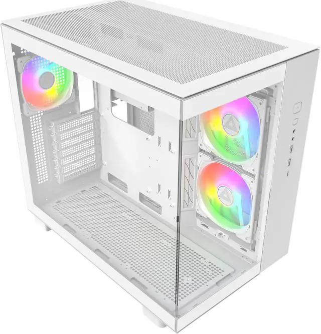 Main image of MONTECH KING 65 PRO ATX Mid Tower Gaming PC Case, Dual Chamber, High Airflow Mesh Panels, Supports RTX 40 Series, 3 Pre-Installed ARGB Fans, Tool-Free Access - White