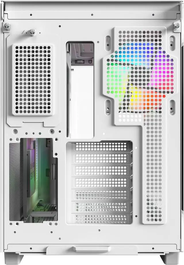 Alt view image 4 of 11 - MONTECH KING 65 PRO ATX Mid Tower Gaming PC Case, Dual Chamber, High Airflow Mesh Panels, Supports RTX 40 Series, 3 Pre-Installed ARGB Fans, Tool-Free Access - White