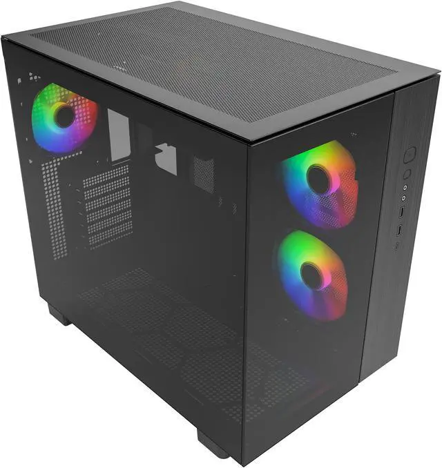 Main image of MONTECH KING 65 PRO ATX Mid Tower Gaming PC Case, Dual Chamber, High Airflow Mesh Panels, Supports RTX 40 Series, 3 Pre-Installed ARGB Fans, Tool-Free Access, Tinted Glass - Black