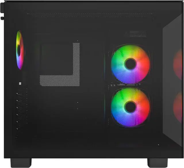 Alt view image 3 of 11 - MONTECH KING 65 PRO ATX Mid Tower Gaming PC Case, Dual Chamber, High Airflow Mesh Panels, Supports RTX 40 Series, 3 Pre-Installed ARGB Fans, Tool-Free Access, Tinted Glass - Black