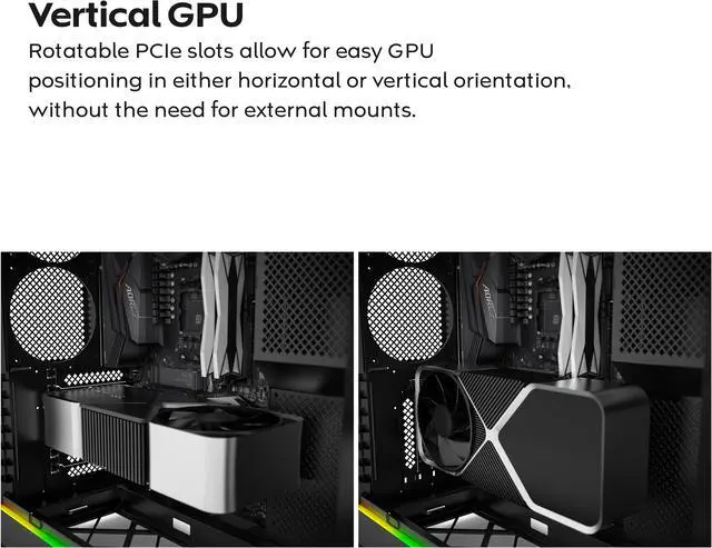 Alt view image 16 of 16 - MONTECH HS01 PRO, ATX Mid-Tower PC Case, Gaming PC, High-Airflow, Reversible Layout, Mesh Front Panel, 5x ARGB PWM Fan Pre-Installed, Sink-in Design, Toolless Panels, Black