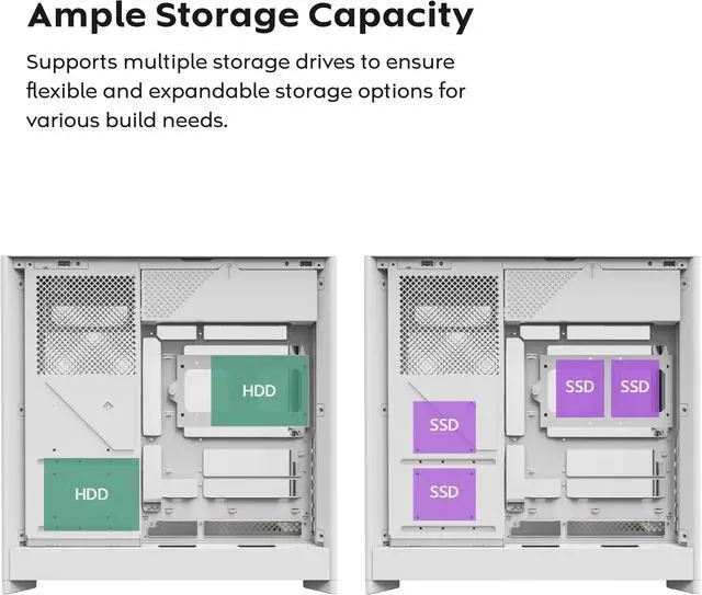 Alt view image 17 of 17 - MONTECH HS02 PRO, ATX Mid-Tower PC Case, Gaming PC, High-Airflow, Reversible Layout, Sturdy Curved Tempered Glass Front Panel, 5x ARGB PWM Fan Pre-Installed, Sink-in Design, Toolless Panels, Black, US