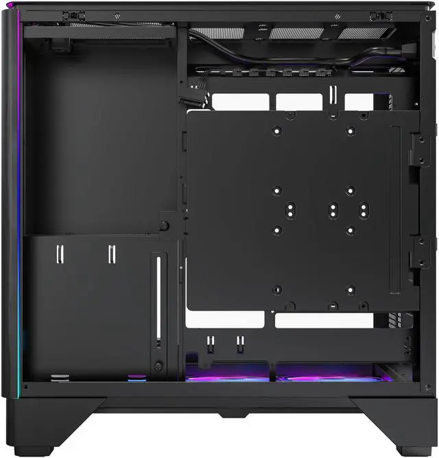 Alt view image 7 of 8 - MONTECH KING 45 PRO ATX PC Case, Curved Panoramic Glass, Chimney Airflow, 360mm Radiator Support, Compact Build for High-Performance Systems, 6 ARGB PWM Fan Pre-Installed with Fan Hub, Black
