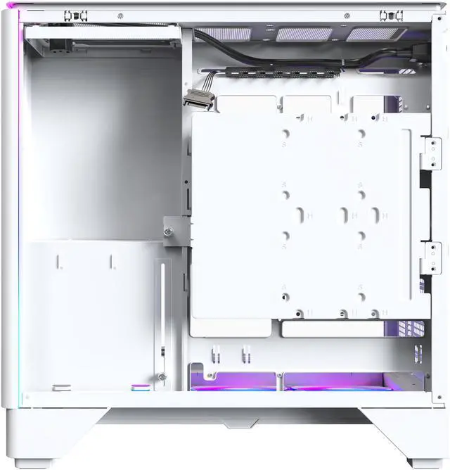 Alt view image 4 of 8 - MONTECH KING 45 PRO ATX PC Case, Curved Panoramic Glass, Chimney Airflow, 360mm Radiator Support, Compact Build for High-Performance Systems, 6 ARGB PWM Fan Pre-Installed with Fan Hub, White