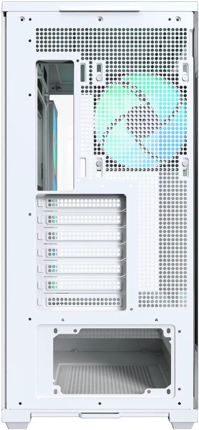 Alt view image 11 of 13 - MONTECH TG3 Panoramic ATX Mid-Tower PC Case, Pre-Installed 360mm ARGB Unibody Fans & 1x120mm ARGB Fan, ARGB Strip, Supports 360mm Radiator, RTX 5090 GPUs & Back-Connect Motherboards, White