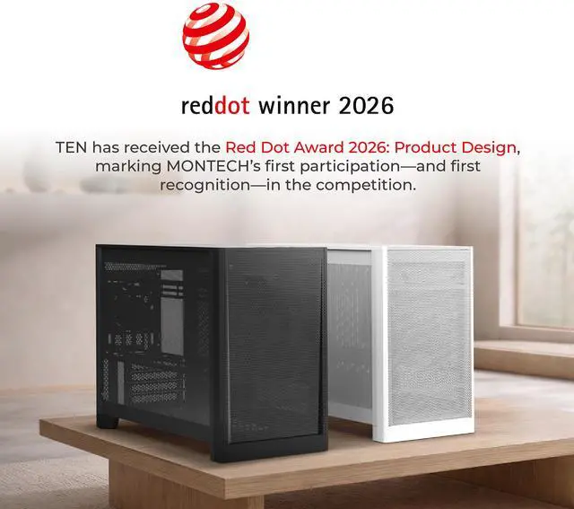 Alt view image 2 of 20 - MONTECH TEN 22.7L Micro ATX PC Case, High Airflow Modular Mesh Chassis for Air, Liquid, or SFF Builds, 360mm Radiator Support, Includes Rear Fan, Black (TENB)