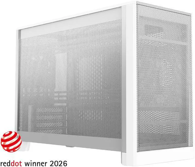 Main image of MONTECH TEN 22.7L Micro ATX PC Case, High Airflow Modular Mesh Chassis for Air, Liquid, or SFF Builds, 360mm Radiator Support, Includes Rear Fan, White (TENW)