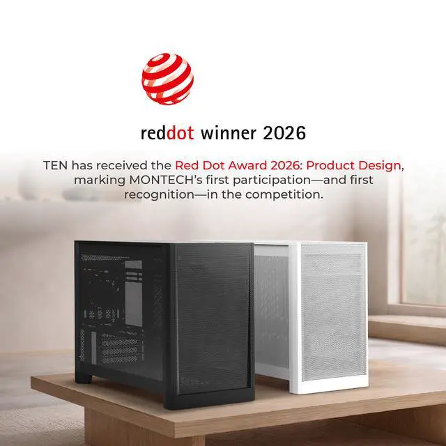 Alt view image 2 of 20 - MONTECH TEN 22.7L Micro ATX PC Case, High Airflow Modular Mesh Chassis for Air, Liquid, or SFF Builds, 360mm Radiator Support, Includes Rear Fan, White (TENW)