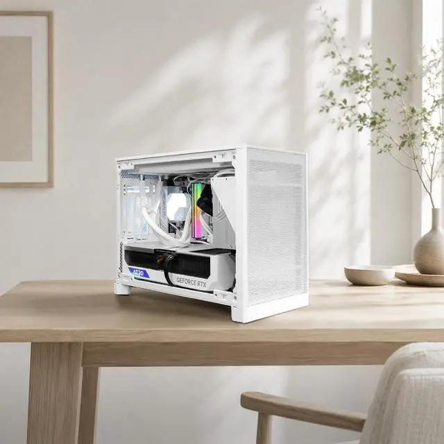 Alt view image 3 of 20 - MONTECH TEN 22.7L Micro ATX PC Case, High Airflow Modular Mesh Chassis for Air, Liquid, or SFF Builds, 360mm Radiator Support, Includes Rear Fan, White (TENW)